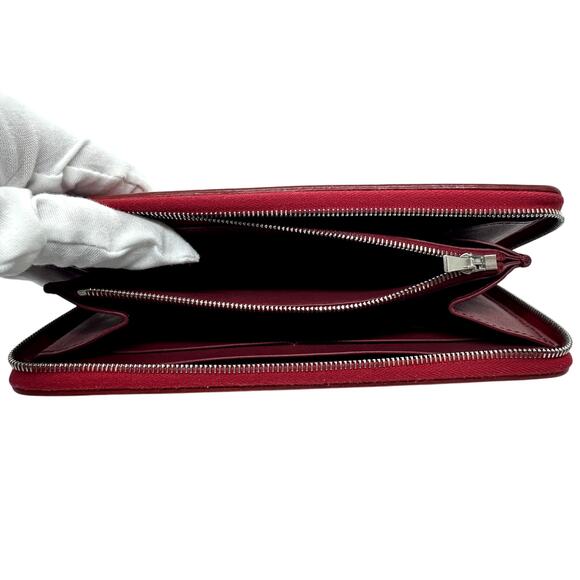 CELINE Paris Genuine Leather Zippy Wallet Red EUC w/ box, dust bag, tags, certs - Picture 8 of 15